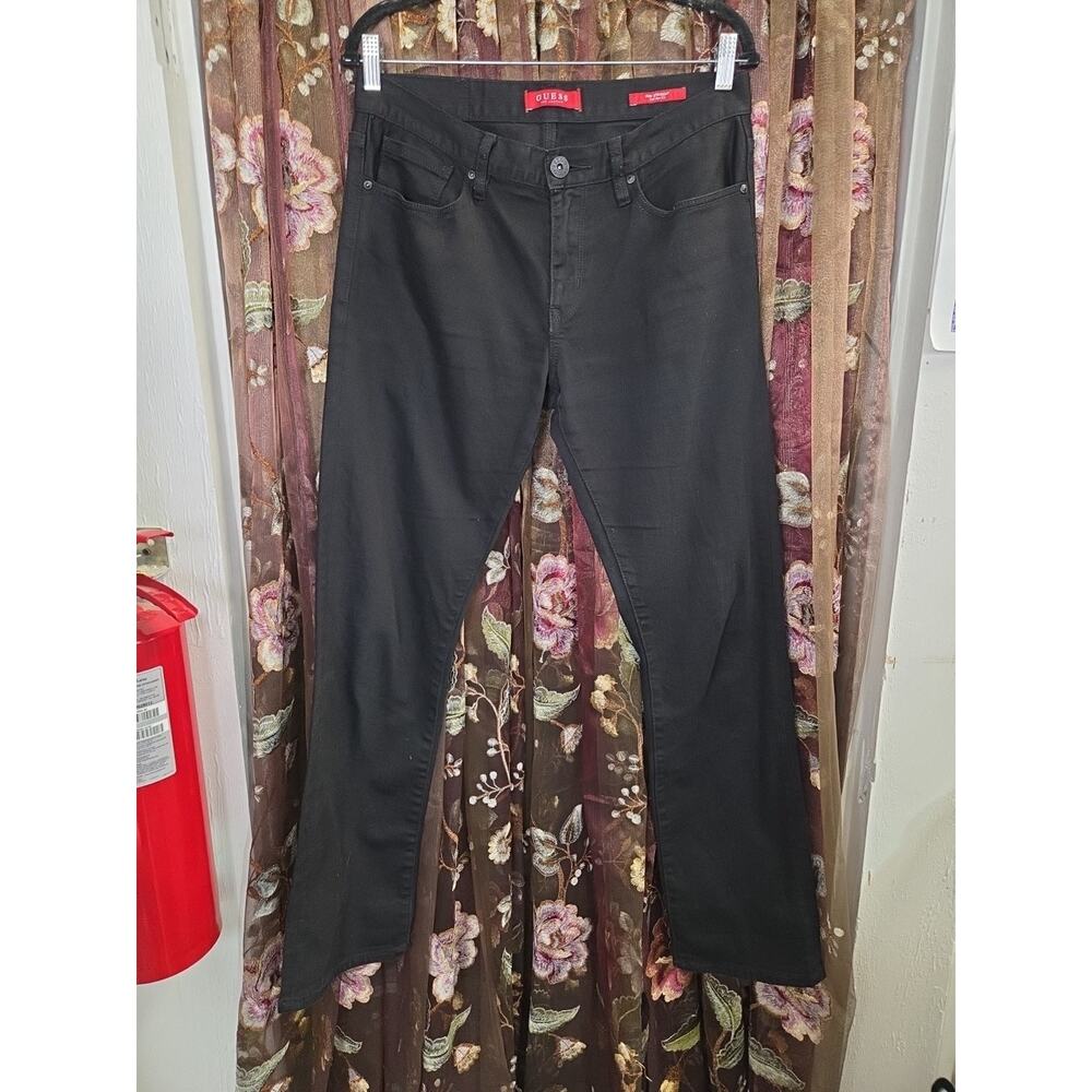 Guess Jeans Mens Slim Straight Del Mar Fit -BLACK GRAY WASH DENIM-SIZE 32x32